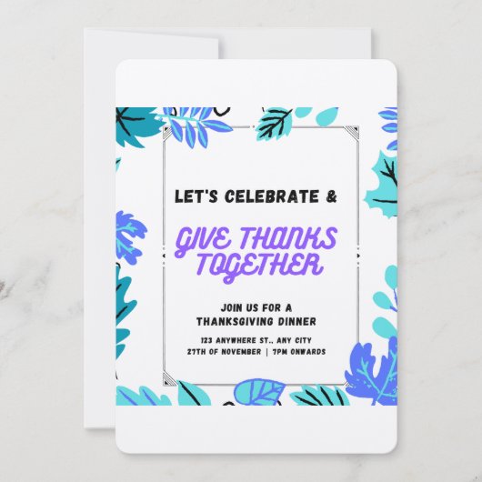 uitnodiging tot Thanksgiving (Voorkant)