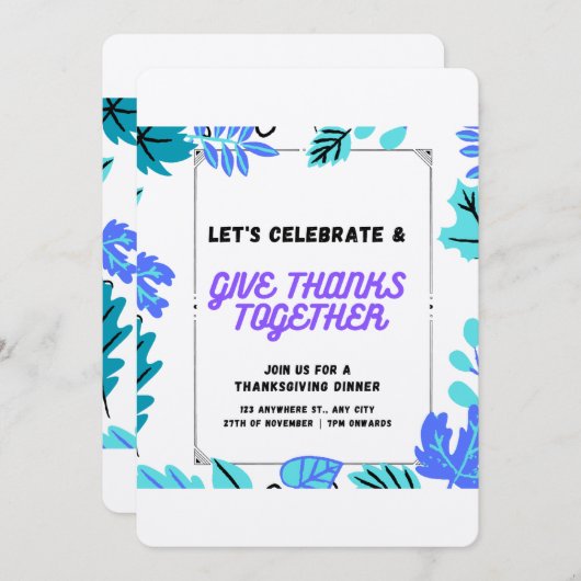 uitnodiging tot Thanksgiving (Voorkant / Achterkant)