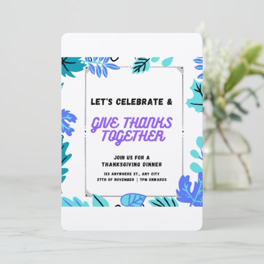 uitnodiging tot Thanksgiving (Staand voorkant)