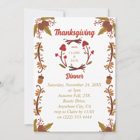 Uitnodiging tot Thanksgiving (Voorkant)