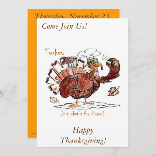 Uitnodiging tot Thanksgiving (Voorkant / Achterkant)