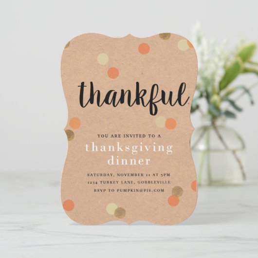 Uitnodiging tot Thanksgiving (Staand voorkant)