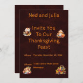 Uitnodiging tot Thanksgiving (Voorkant / Achterkant)