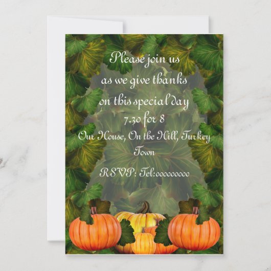 Uitnodiging tot Thanksgiving (Voorkant)