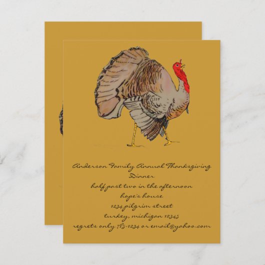 Uitnodiging tot Thanksgiving (Voorkant / Achterkant)