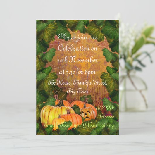 Uitnodiging tot Thanksgiving (Staand voorkant)