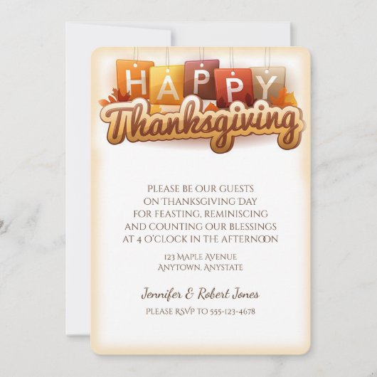 Uitnodiging tot Thanksgiving (Voorkant)