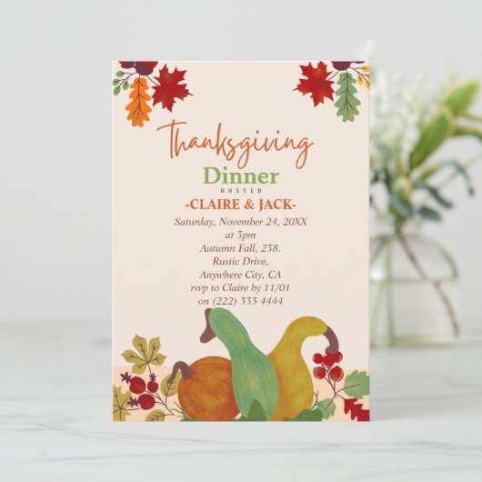 Uitnodiging tot Thanksgiving (Staand voorkant)