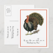 uitnodiging tot Thanksgiving Briefkaart (Voorkant / Achterkant)