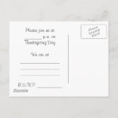 uitnodiging tot Thanksgiving Briefkaart (Achterkant)