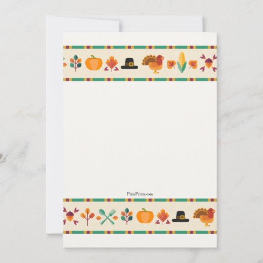 Uitnodiging tot Thanksgiving-grens (Achterkant)