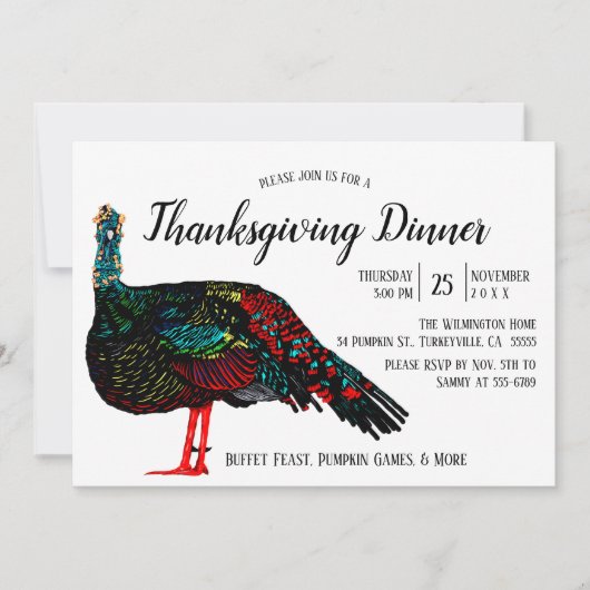 Uitnodiging tot Thanksgiving in Turkije (Voorkant)