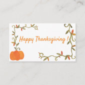 uitnodiging tot Thanksgiving Informatiekaartje (Voorkant)