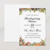 Uitnodiging tot Thanksgiving Informatiekaartje (Voorkant / Achterkant)