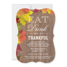 Uitnodiging tot Thanksgiving Rustige Herfst Old Wo