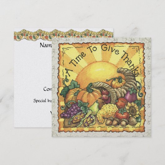 Uitnodiging tot Thanksgiving - SRF (Voorkant / Achterkant)