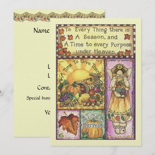 Uitnodiging tot Thanksgiving - SRF (Voorkant / Achterkant)