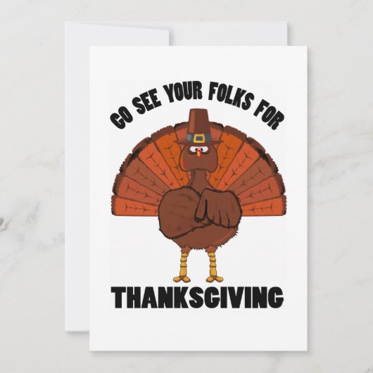 Uitnodiging tot Thanksgiving Turkije (Voorkant)