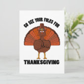 Uitnodiging tot Thanksgiving Turkije (Staand voorkant)