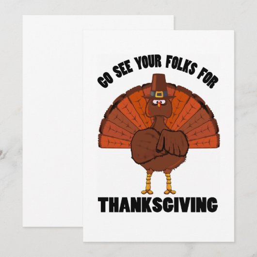 Uitnodiging tot Thanksgiving Turkije (Voorkant / Achterkant)