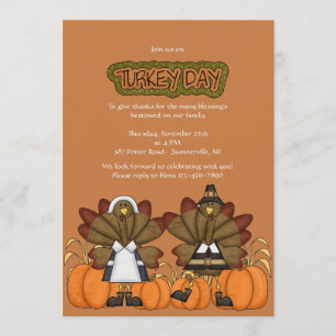 Uitnodiging tot Thanksgiving Turkije Day