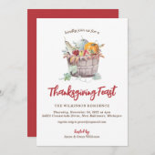 Uitnodiging tot Thanksgiving van Bounful Bushel Ba (Voorkant / Achterkant)