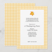 Uitnodiging tot Thanksgiving van de Partij voor de (Voorkant / Achterkant)