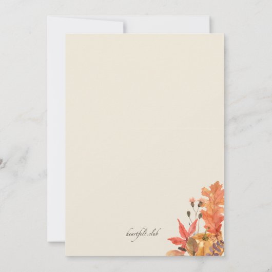 Uitnodiging tot Thanksgiving van Fabulous Herfst (Achterkant)