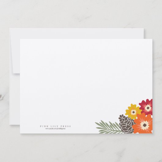  uitnodiging tot Thanksgiving van Floral (Achterkant)