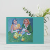 Uitnodiging tot thee en cake (Staand voorkant)