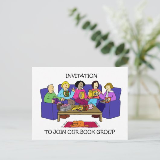 Uitnodiging tot toetreding tot onze boekengroep (Staand voorkant)