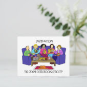 Uitnodiging tot toetreding tot onze boekengroep briefkaart (Staand voorkant)