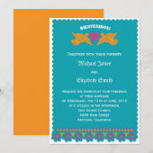 Uitnodiging tot Tortelduifjes - Aqua (Voorkant / Achterkant)