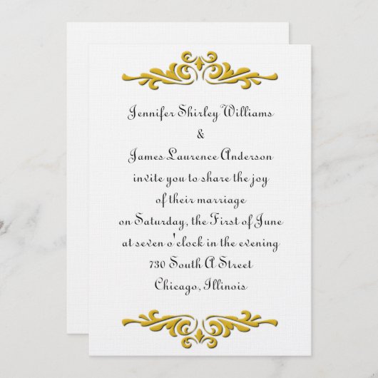 Uitnodiging tot traditionele bruiloft (Voorkant / Achterkant)