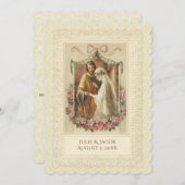 Uitnodiging tot traditionele katholieke weddenscha (Voorkant / Achterkant)