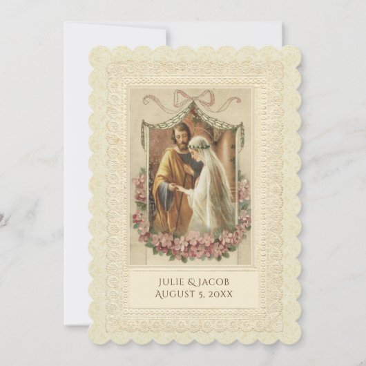 Uitnodiging tot traditionele katholieke weddenscha (Voorkant)