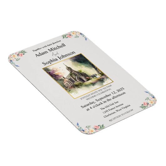 Uitnodiging tot traditionele kerkWaterverf Magneet (Rechterzijde)