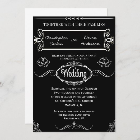 Uitnodiging tot traditionele weddenschappen (Voorkant / Achterkant)