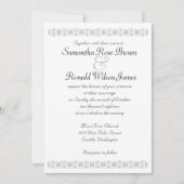 Uitnodiging tot traditionele zwarte en witte bruil (Voorkant)