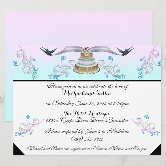 Uitnodiging tot transgender Pride Wedding (Voorkant / Achterkant)