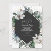 Uitnodiging tot tropen en gouden botanische bruilo (Voorkant)