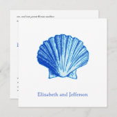 Uitnodiging tot Tropical Bimini Blue Shell Wedding (Voorkant / Achterkant)