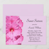 Uitnodiging tot Tropical Birthday (paars) (Voorkant / Achterkant)