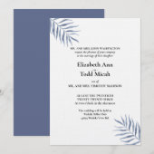 Uitnodiging tot Tropical Blue Waterverf Wedding (Voorkant / Achterkant)