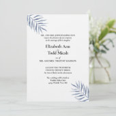 Uitnodiging tot Tropical Blue Waterverf Wedding (Staand voorkant)