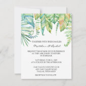 Uitnodiging tot Tropical Leaf Wedding (Voorkant)