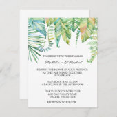 Uitnodiging tot Tropical Leaf Wedding (Voorkant / Achterkant)