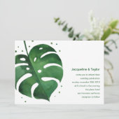 Uitnodiging tot Tropical Leaf Wedding (Staand voorkant)