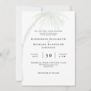 Uitnodiging tot Tropical Palm Wedding