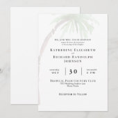 Uitnodiging tot Tropical Palm Wedding (Voorkant / Achterkant)